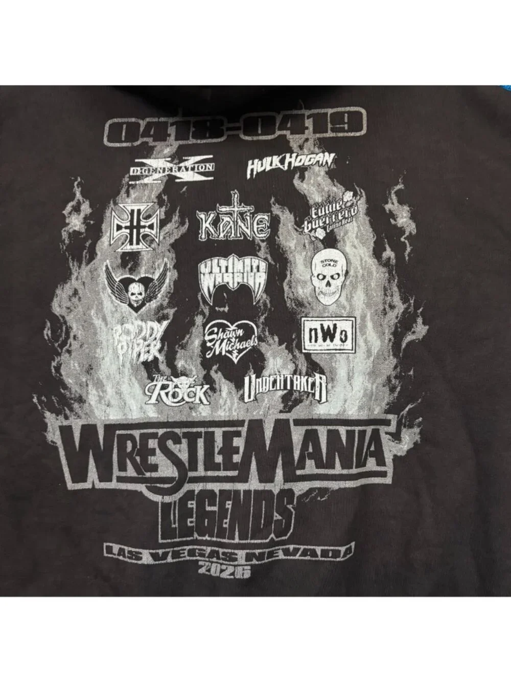 WWE x XO Wrestlemania Legends Vegas Baggy Zip-Up Hoodie S